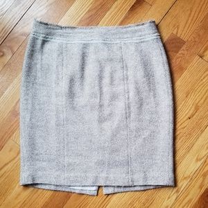 Ann Taylor Tan/Gold Tweed Pencil Skirt